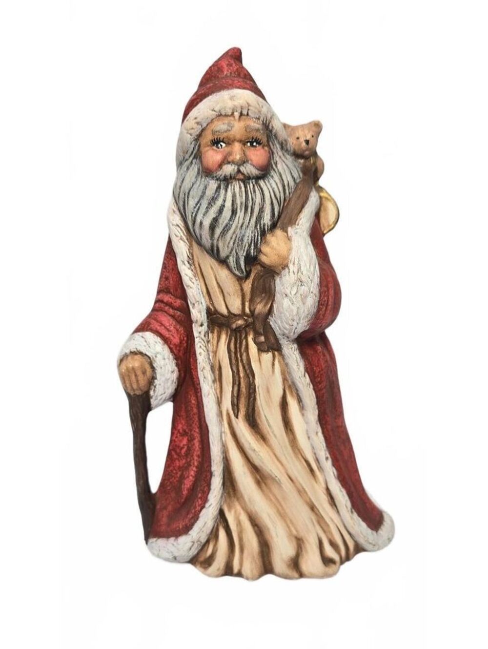 Vintage Kimple Ceramic Mold Completed #1625 French Santa 11"